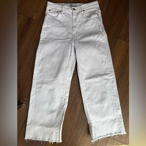 Zara Off-White Denim Wide Leg pants